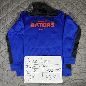 Nike Florida Gators Hoodie Sweatshirt Mens Large Blue Football Therma-Fit Active